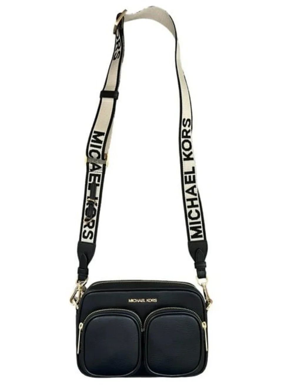Michael Kors Black Leather Jet Set Crossbody Purse